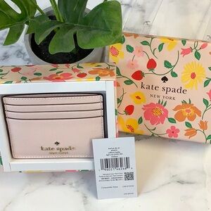 NWT Kate Spade Madison Saffiano Leather Card Holder, Light Rosebud